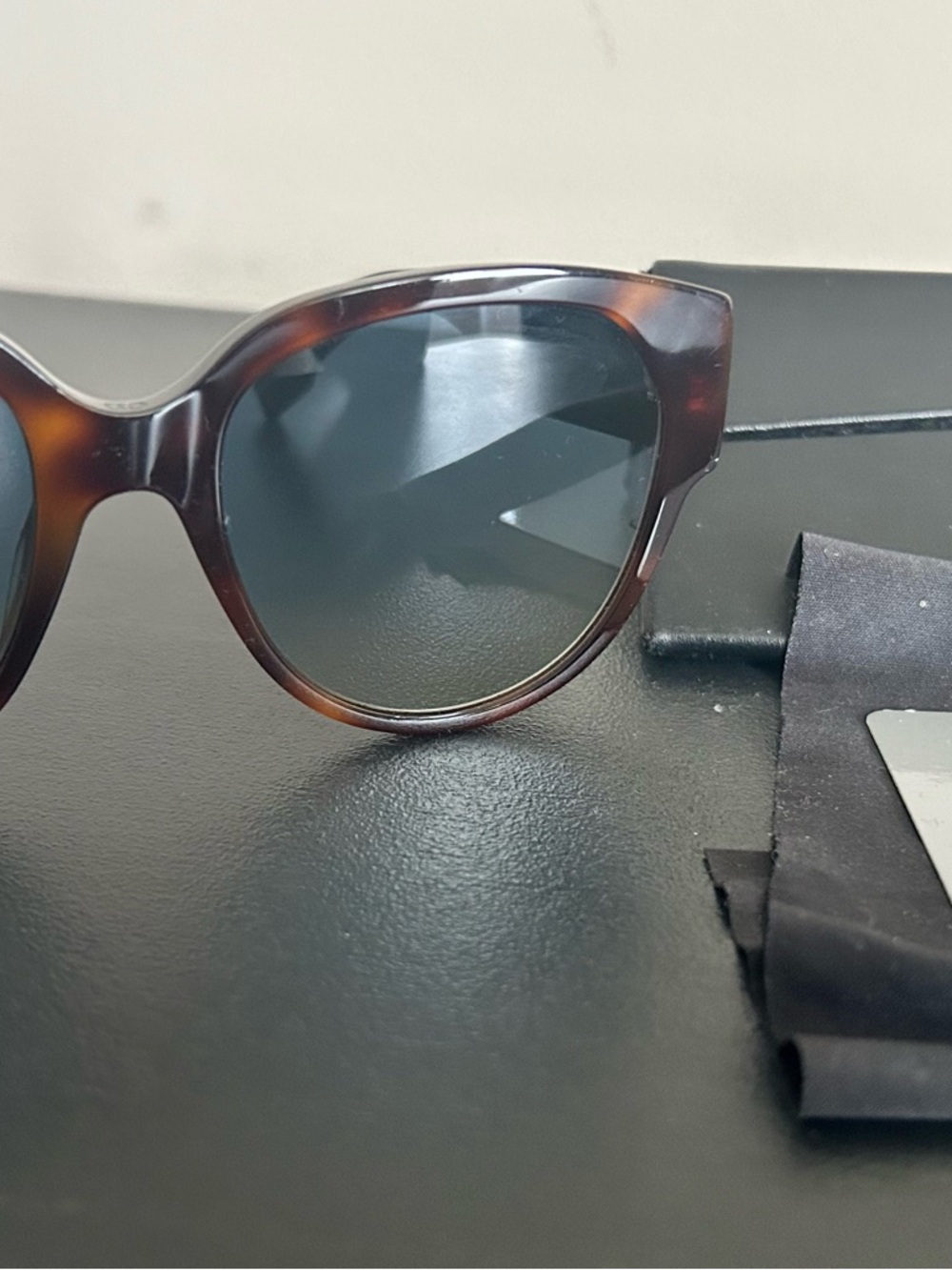 Dior Tortoiseshell Cat-Eye Sunglasses with Dark Lenses